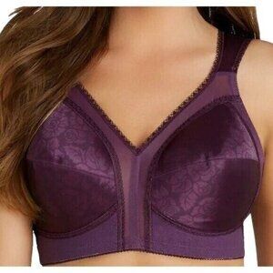Playtex 18 Hour Ultimate Shoulder Comfort Wireless Bra - size 36DD in Eggplant